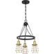 Neighborhood Thatcher 3 Light 18 inch Flat Black/Satin Brass Chandelier Ceiling Light in Flat Black and Satin Brass, Neighborhood Collection