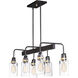Magnolia 6 Light 32 inch Bronze and Gold Linear Pendant Ceiling Light