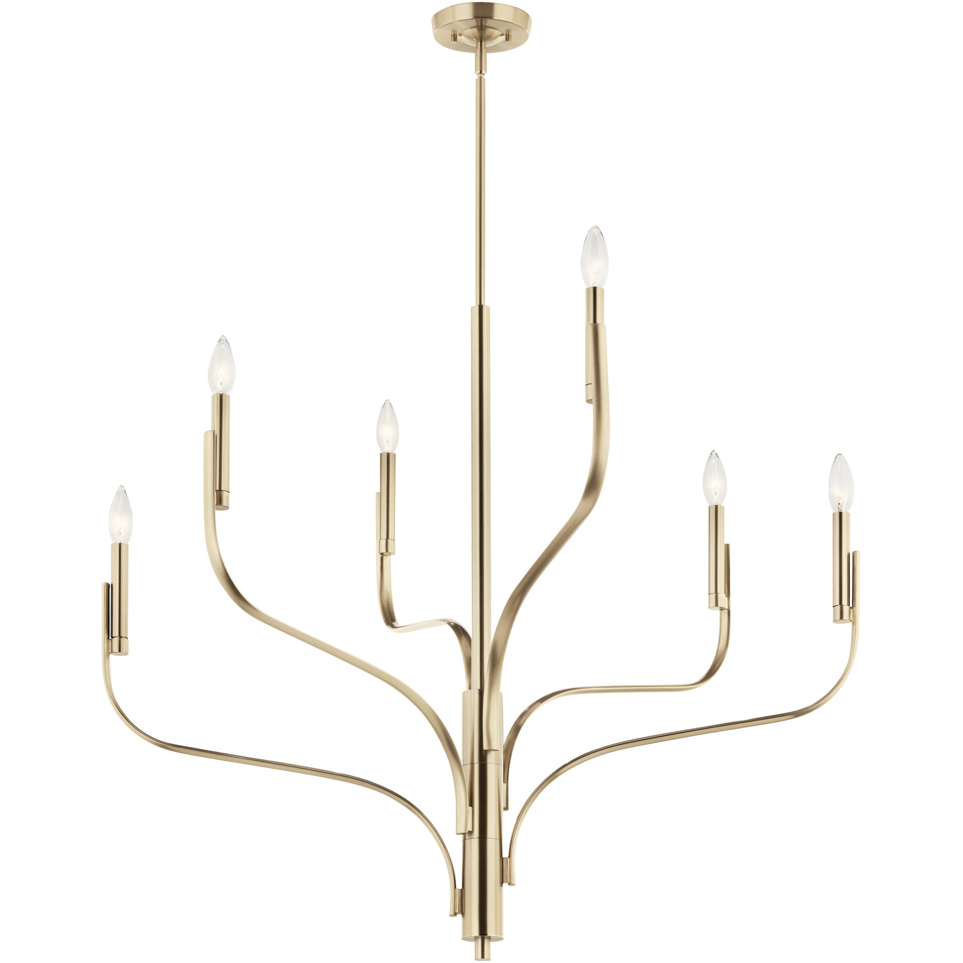 Livadia 6 Light Champagne Bronze Chandelier Ceiling Light, 1 Tier Medium