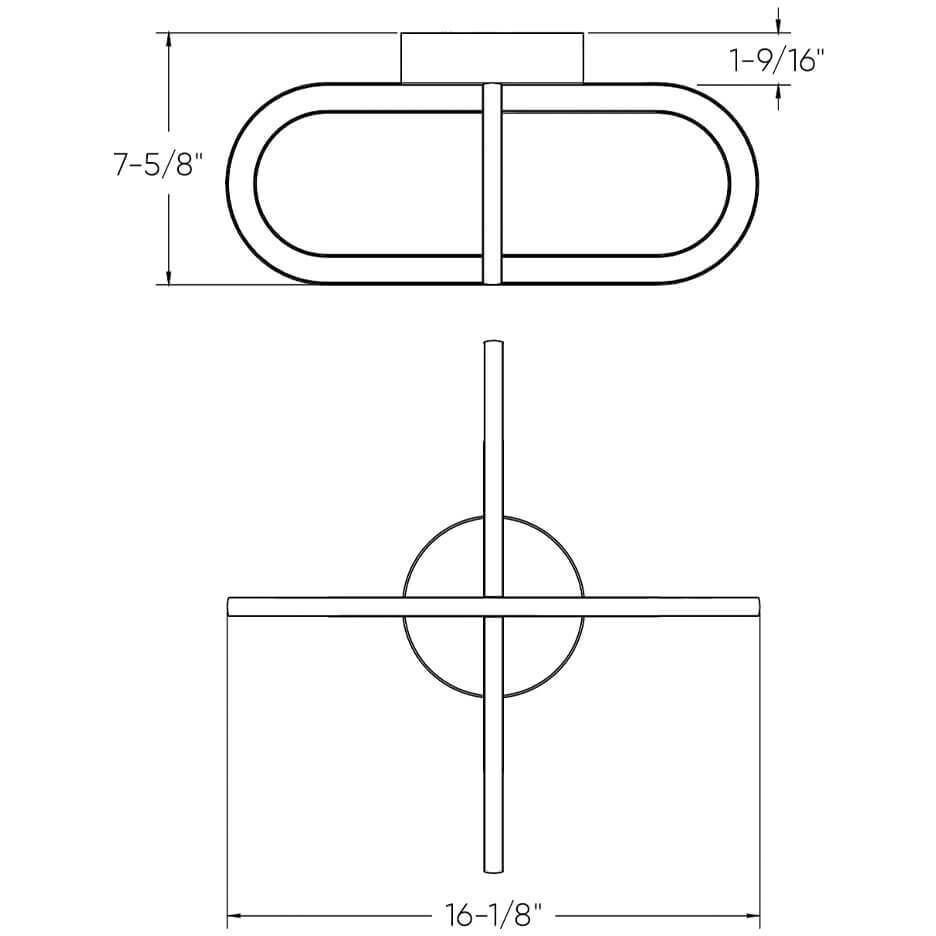 Atom 1 Light 16.06 inch Gold Flushmount Ceiling Light
