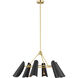 AERIN Tresa 6 Light 36 inch Midnight Black and Burnished Brass Chandelier Ceiling Light in Burnished Brass / Midnight Black