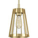 Open Louvers 1 Light 6.75 inch Champagne Gold Mini Pendant Ceiling Light