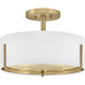 Halle 3 Light 14.5 inch Lacquered Brass Semi-flush Mount Ceiling Light
