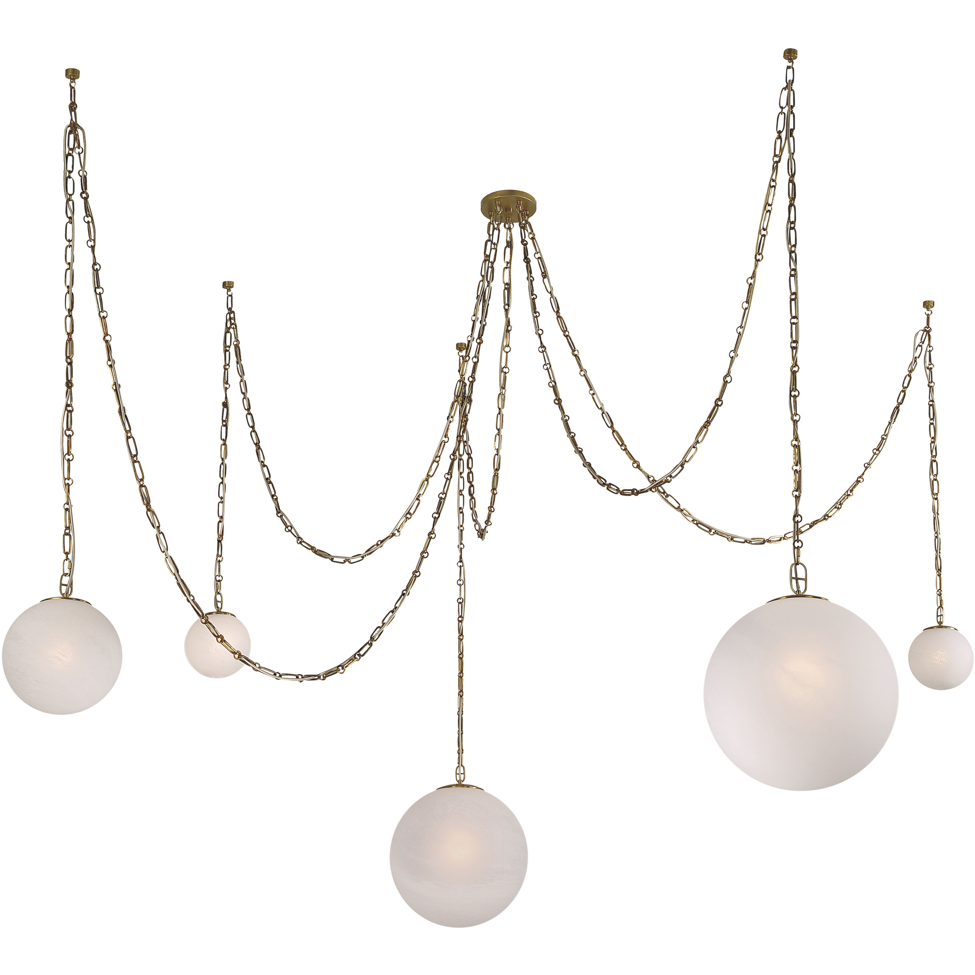 Marbelle 5 Light 84.5 inch Legacy Brass Pendant Ceiling Light