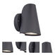 Cast Aluminum LED 7 inch Matte Black Exterior Wall Mount