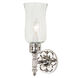 Traditional Brass 1 Light 5 inch Polished Nickel Wall Sconce Wall Light