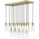Alton 17 Light 42 inch Modern Gold Linear Chandelier Ceiling Light