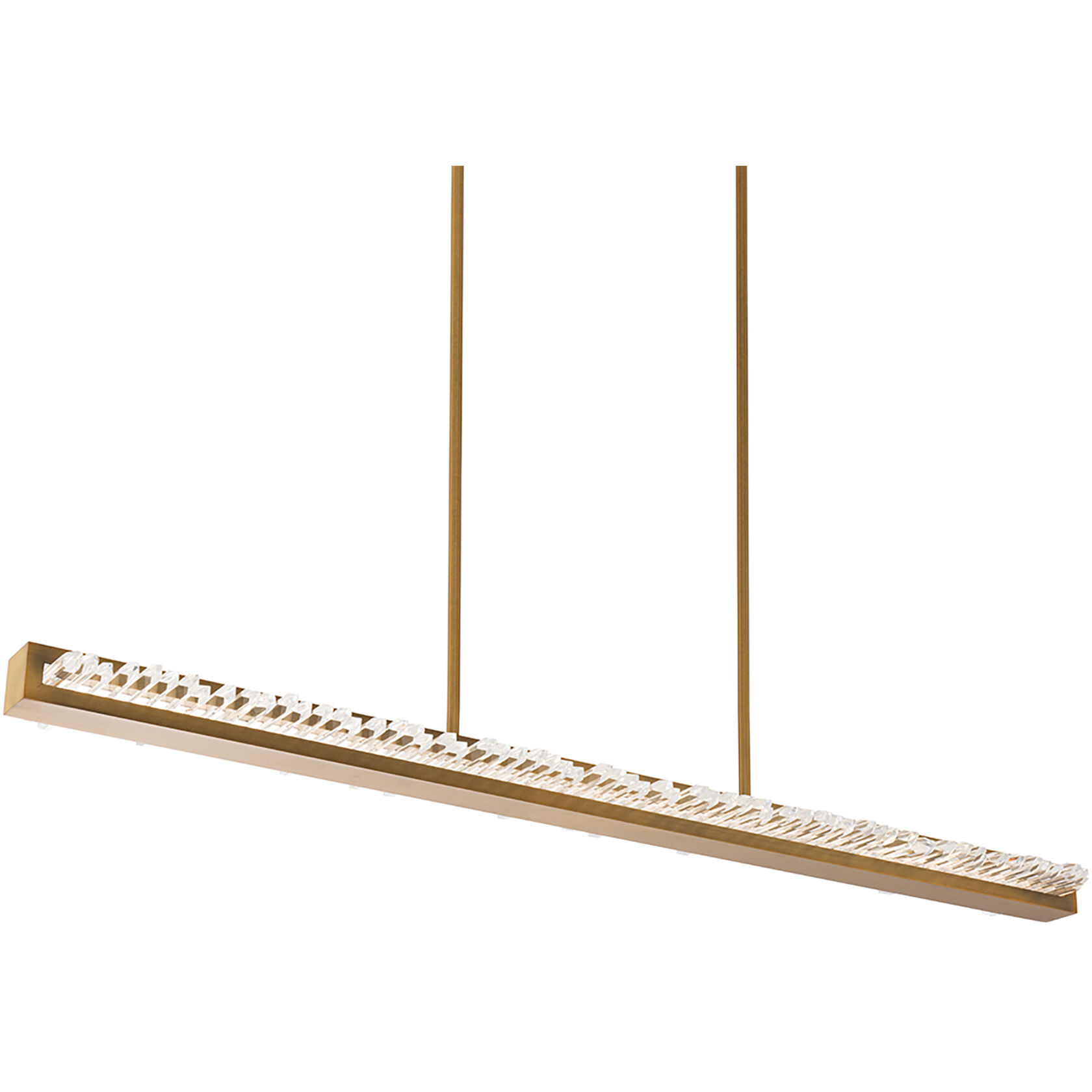 Beyond Frozen LED 47.25 inch Aged Brass Linear Pendant Ceiling Light