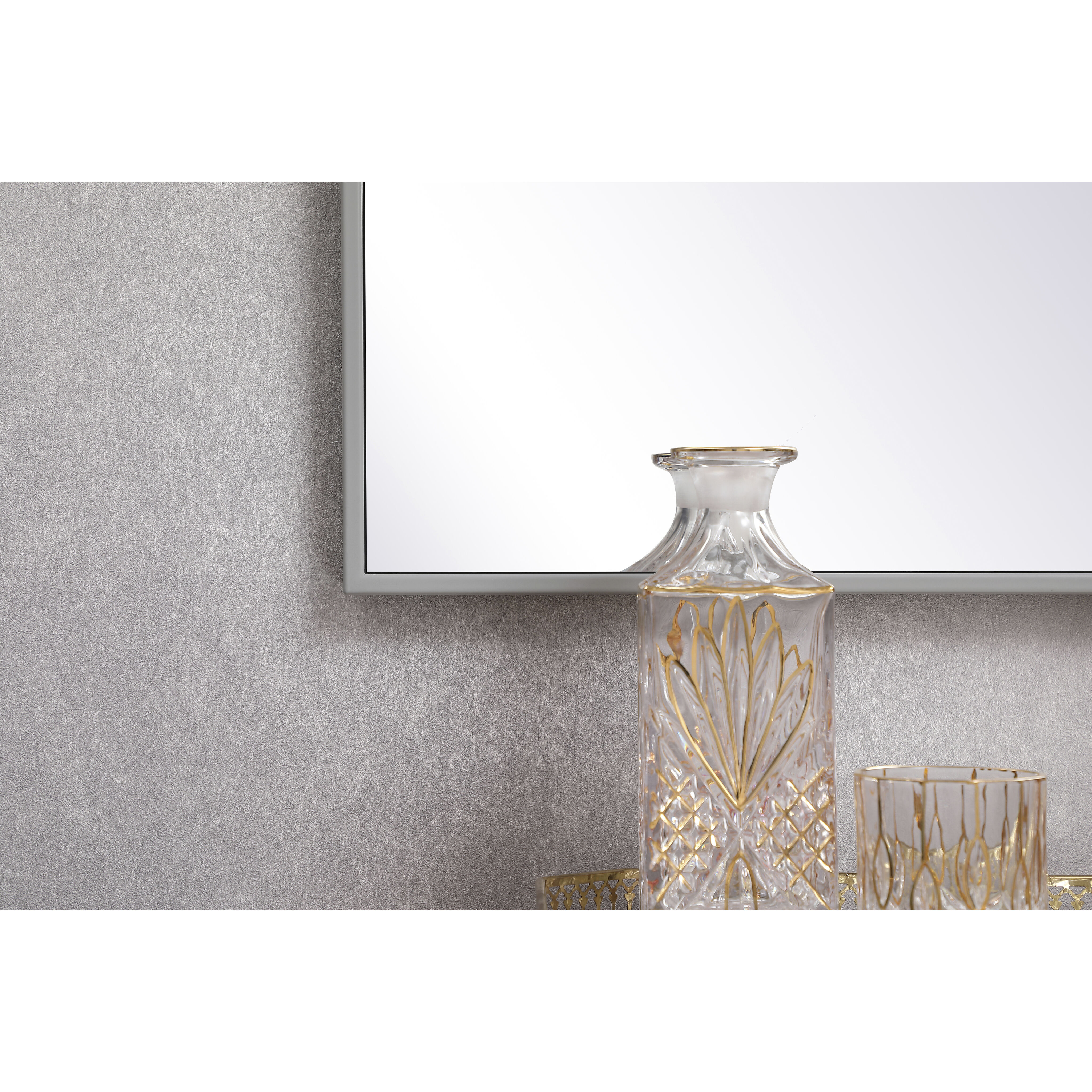 Monet 36 X 18 inch Grey Wall Mirror in Gray