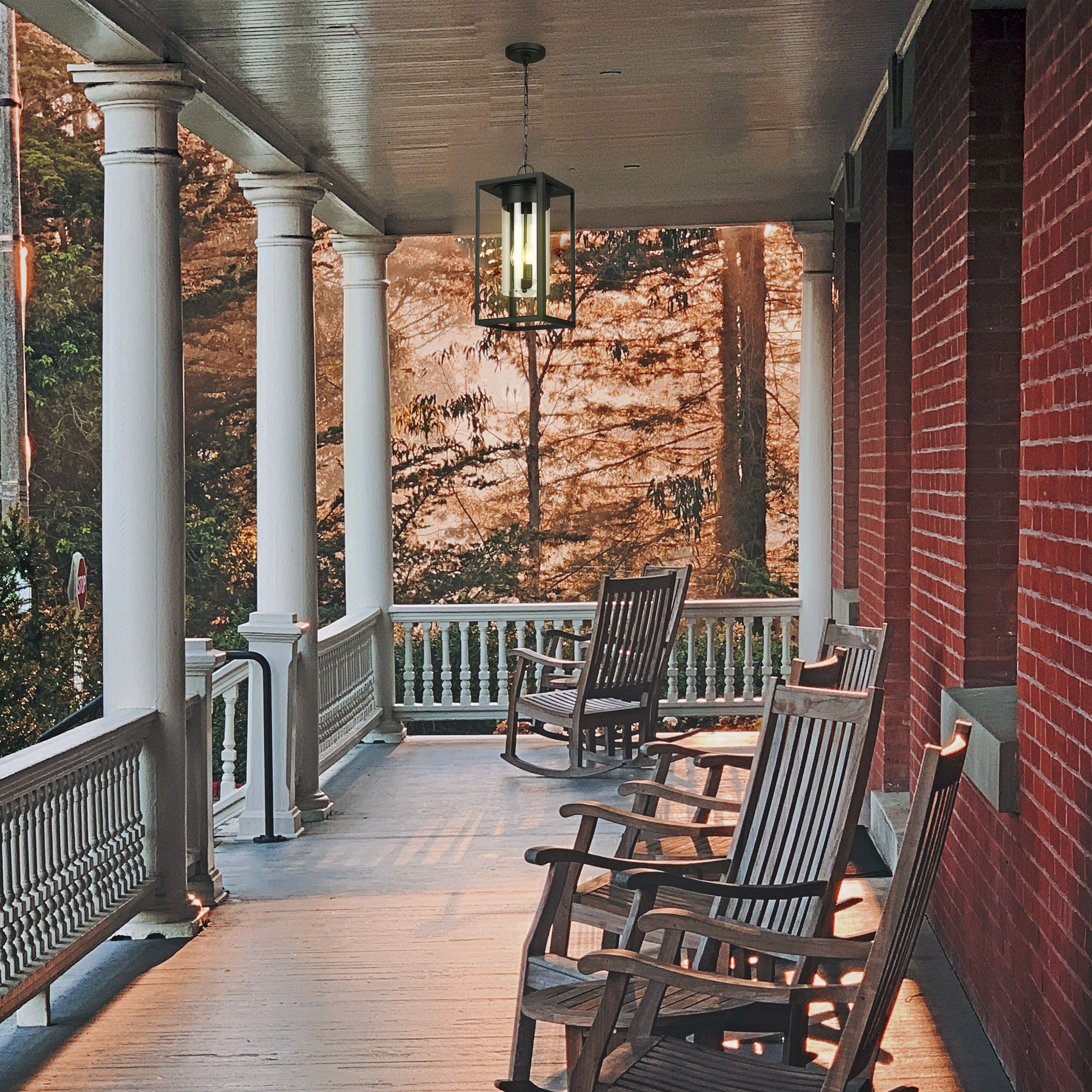 Walker Hill 3 Light 9.37 inch Matte Black Outdoor Pendant