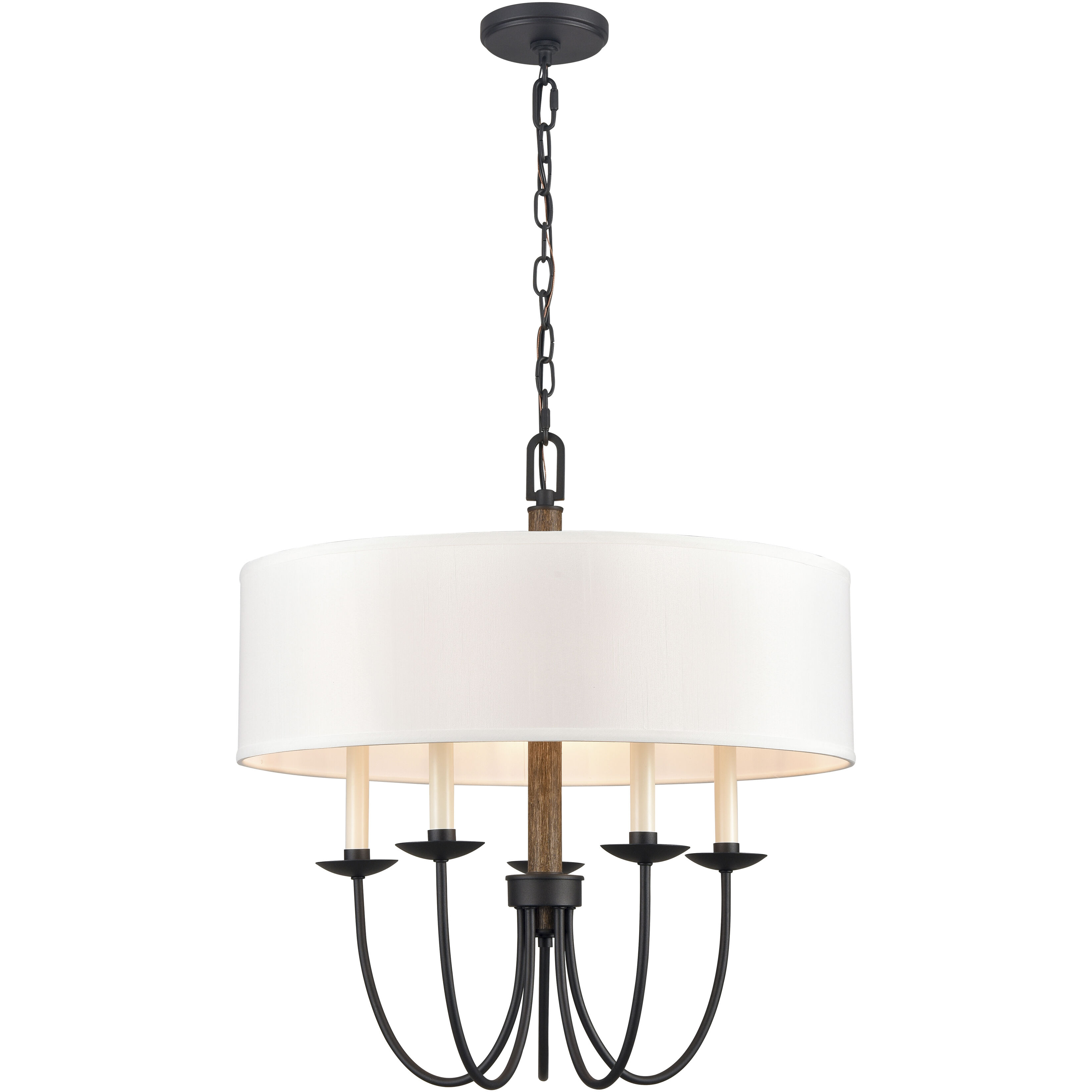 Neville 5 Light 23 inch Charcoal Black Chandelier Ceiling Light