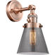 Franklin Restoration Small Cone LED 6 inch Antique Copper Sconce Wall Light, Franklin Restoration