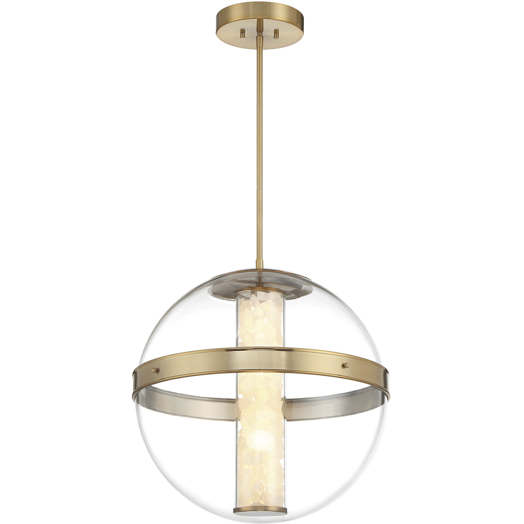 Divinely LED 20.5 inch Celeste Brass Pendant Ceiling Light