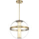 Divinely LED 20.5 inch Celeste Brass Pendant Ceiling Light