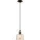 Art Glass 1 Light 7 inch English Bronze Mini Pendant Ceiling Light