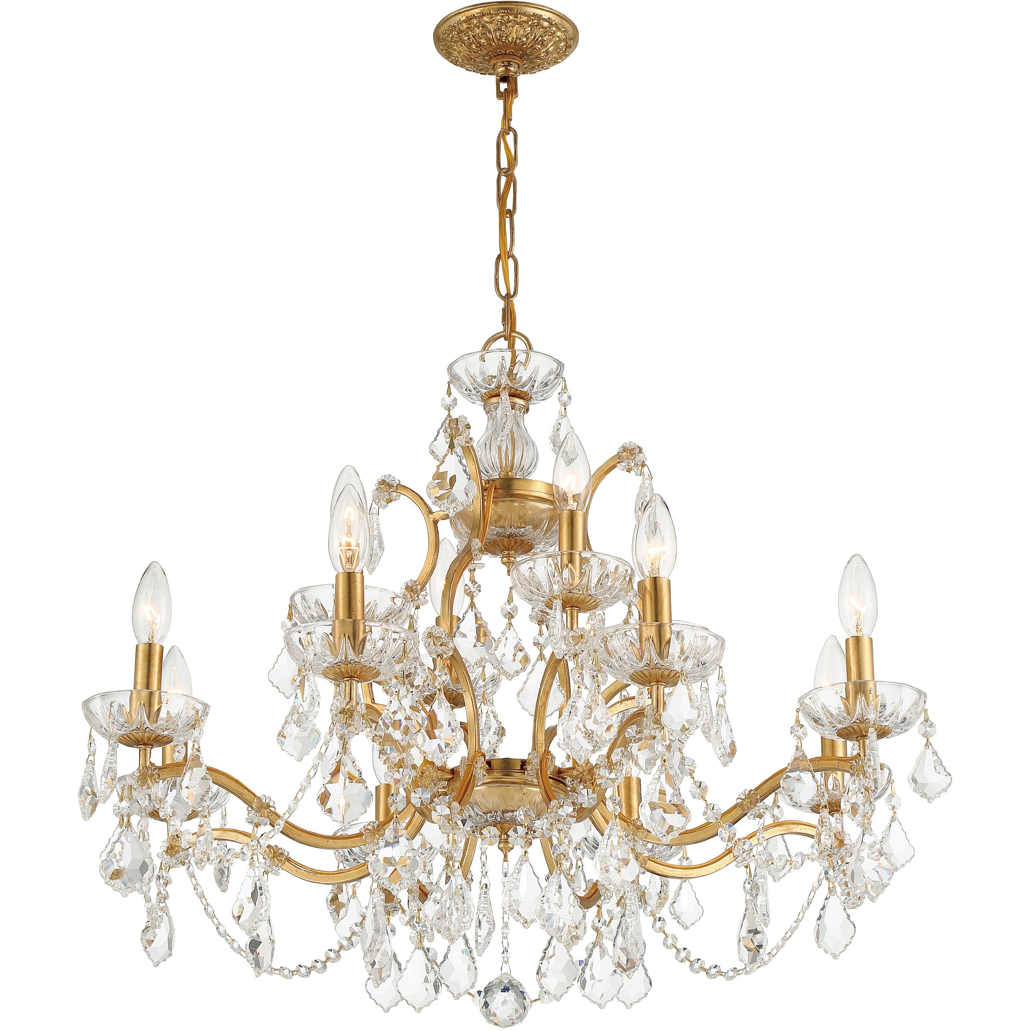 Filmore 12 Light 29 inch Antique Gold Chandelier Ceiling Light in Clear Spectra