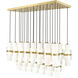 Cayden 23 Light 54 inch Modern Gold Linear Chandelier Ceiling Light