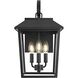 Riggs 3 Light 17.5 inch Black Outdoor Wall Sconce
