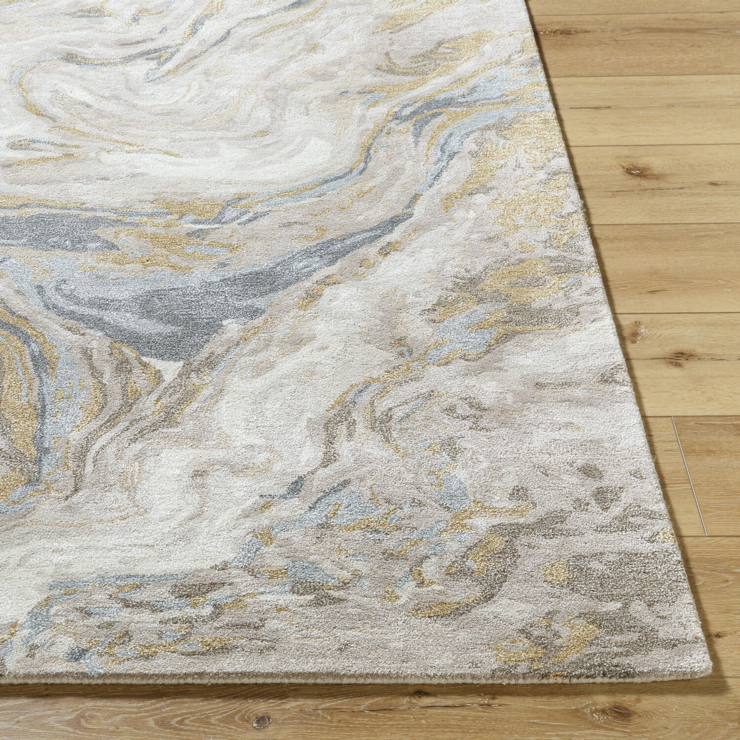 Kavita 96 X 96 inch Khaki / Prairie Dust / Ash / Nickel Handmade Rug in 8 Ft Round