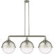 Franklin Restoration Hampden LED 45.38 inch Brushed Satin Nickel Island Light Ceiling Light in Seedy Glass