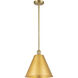 Ballston Cone LED 12 inch Satin Gold Pendant Ceiling Light