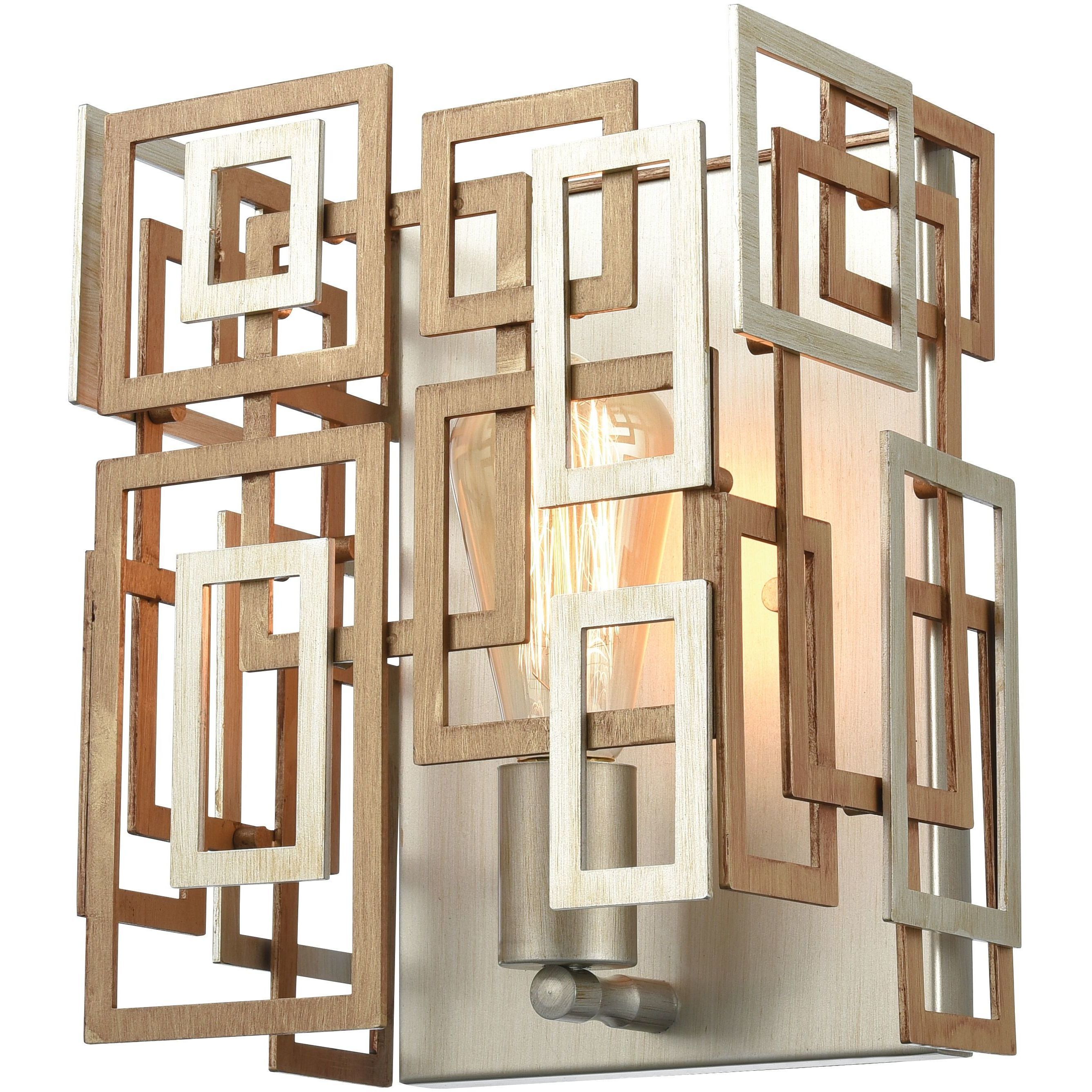Gridlock 1 Light 9 inch Matte Gold Sconce Wall Light