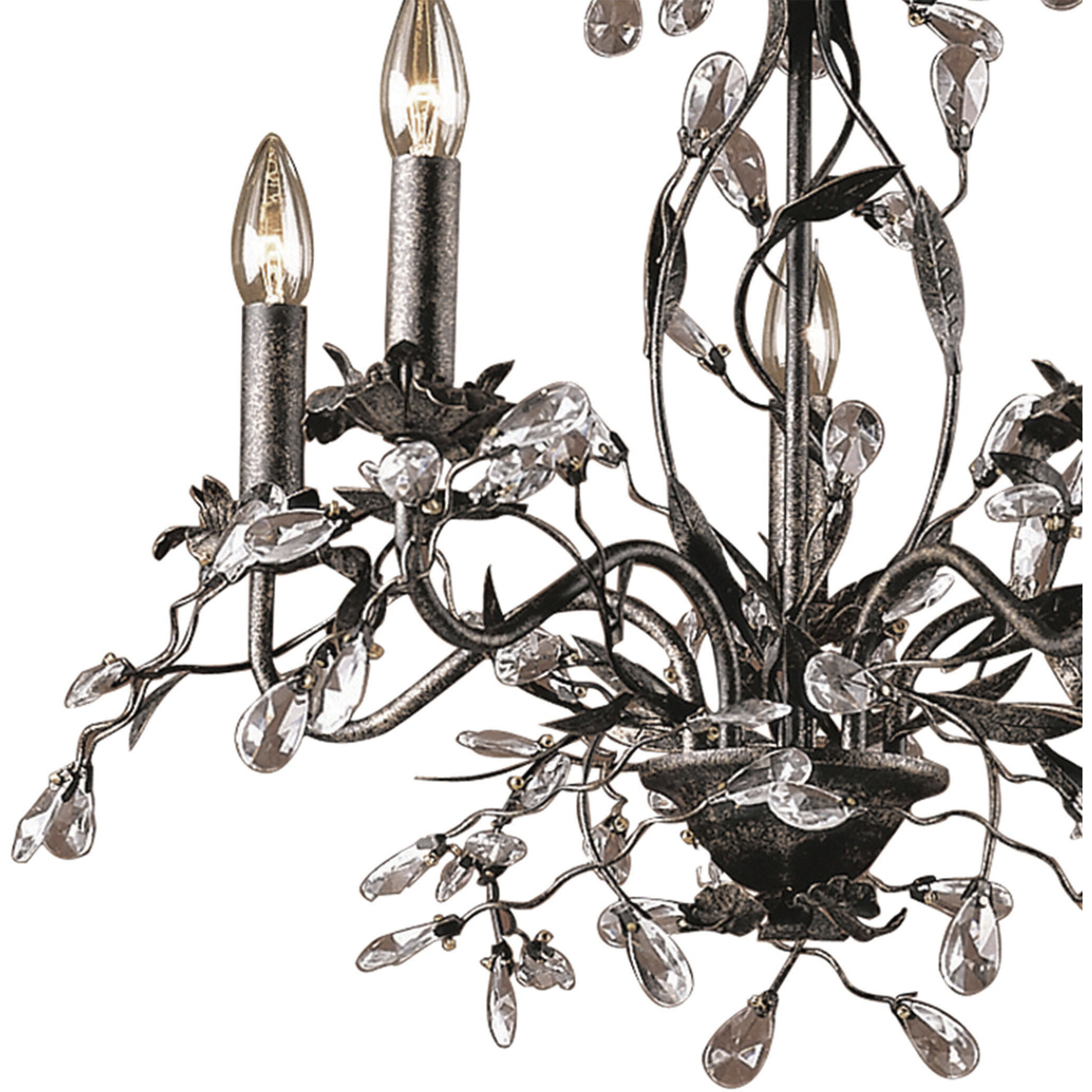 Circeo 5 Light 21 inch Silvered Bronze with Clear Chandelier Ceiling Light