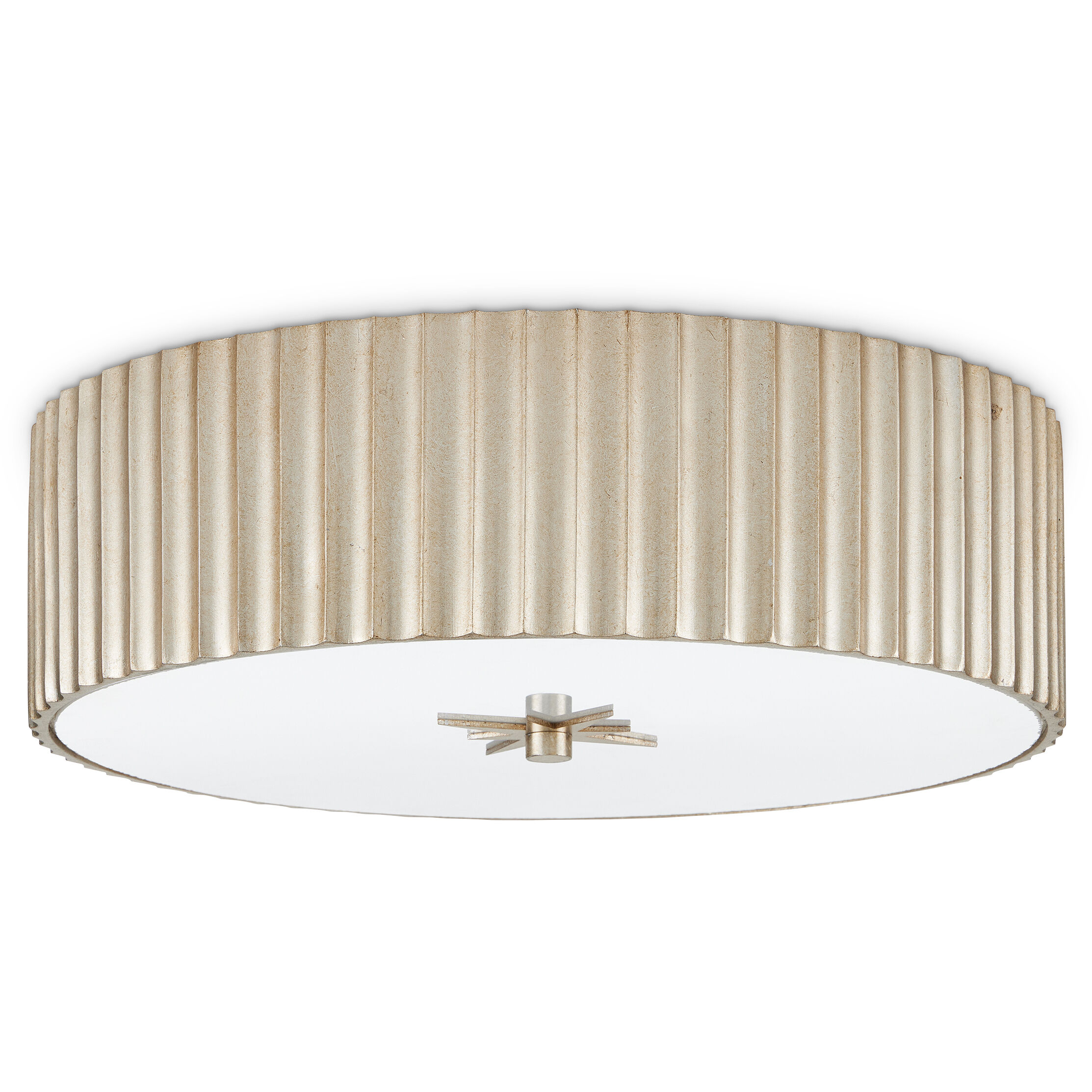 Caravel 1 Light 14 inch Silver Leaf Flush Mount Ceiling Light