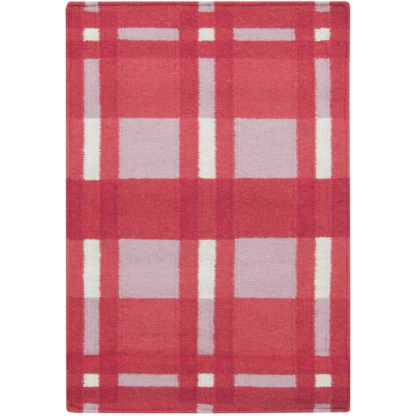 Happy Cottage 36 X 24 inch Dark Coral, Bright Red, Pale Pink, Dark Red, Cream Rug