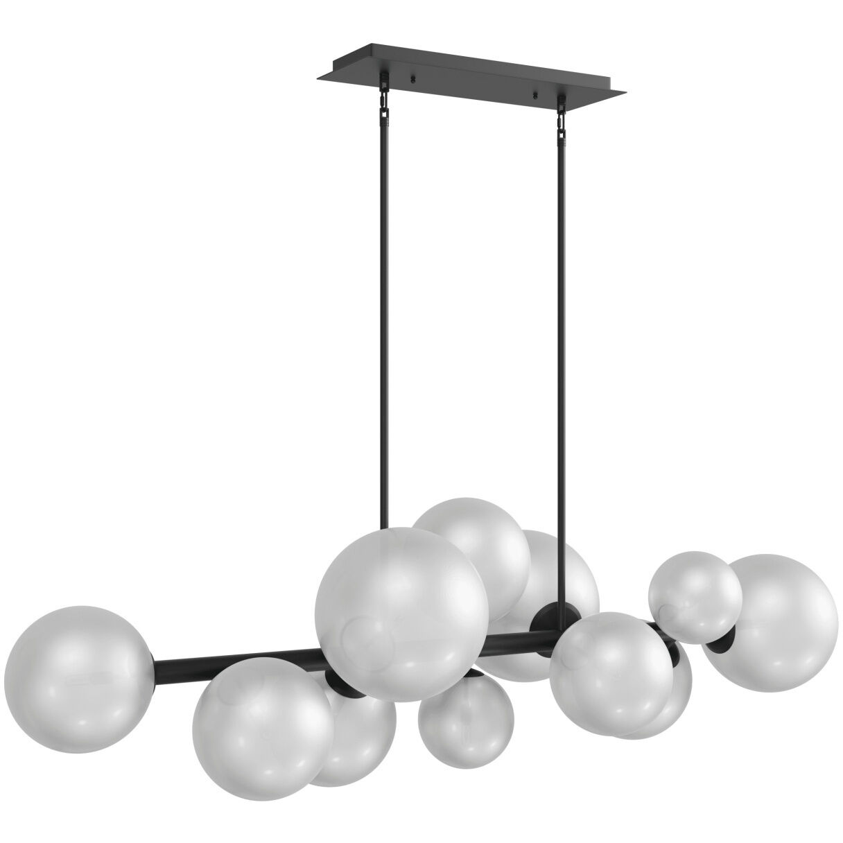 Delilah 12 Light 19 inch Black Chandelier Ceiling Light