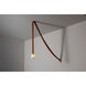Art & Alchemy SNAPS LED 4 inch Modern Brass Pendant Ceiling Light in Chestnut Leather with Alabaster, Small