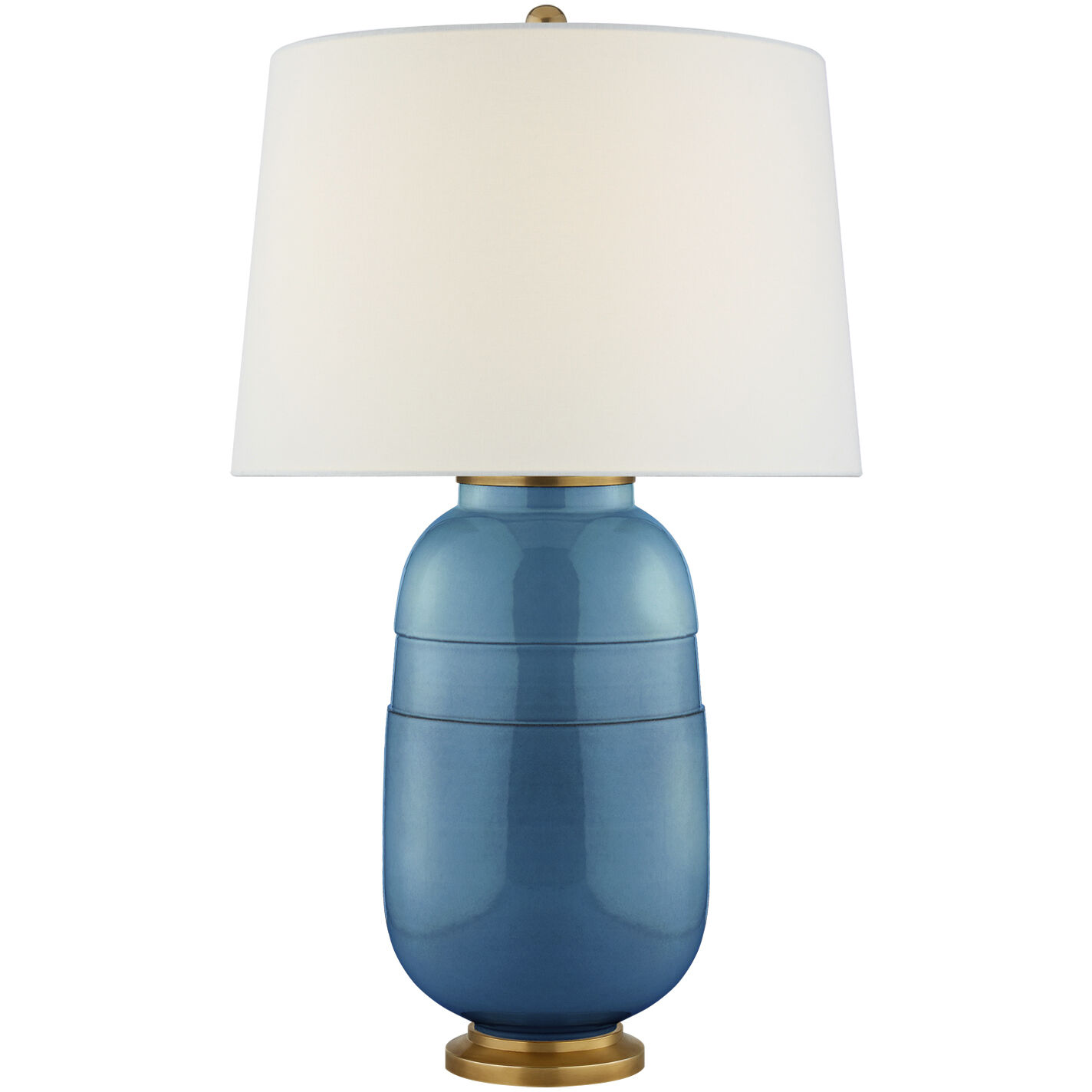 Christopher Spitzmiller Newcomb 30 inch 100 watt Aqua Crackle Table Lamp Portable Light in Linen, Medium