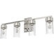 Gatz 4 Light 31.5 inch Brushed Nickel Vanity Light Wall Light
