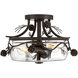 Ponderosa Ridge 2 Light 16 inch Weathered Spruce/Silver Highlights Semi Flush Ceiling Light