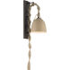 Cordon 1 Light 7.5 inch Dark Bronze and Natural Wall Sconce Wall Light