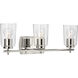 Adley 3 Light 23 inch Polished Nickel Bath Vanity Wall Light