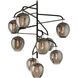 Odyssey 9 Light 47 inch Texture Black and Polished Nickel Chandelier Ceiling Light