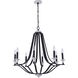 Esme 8 Light 31.75 inch Flat Black/Matte White Chandelier Ceiling Light