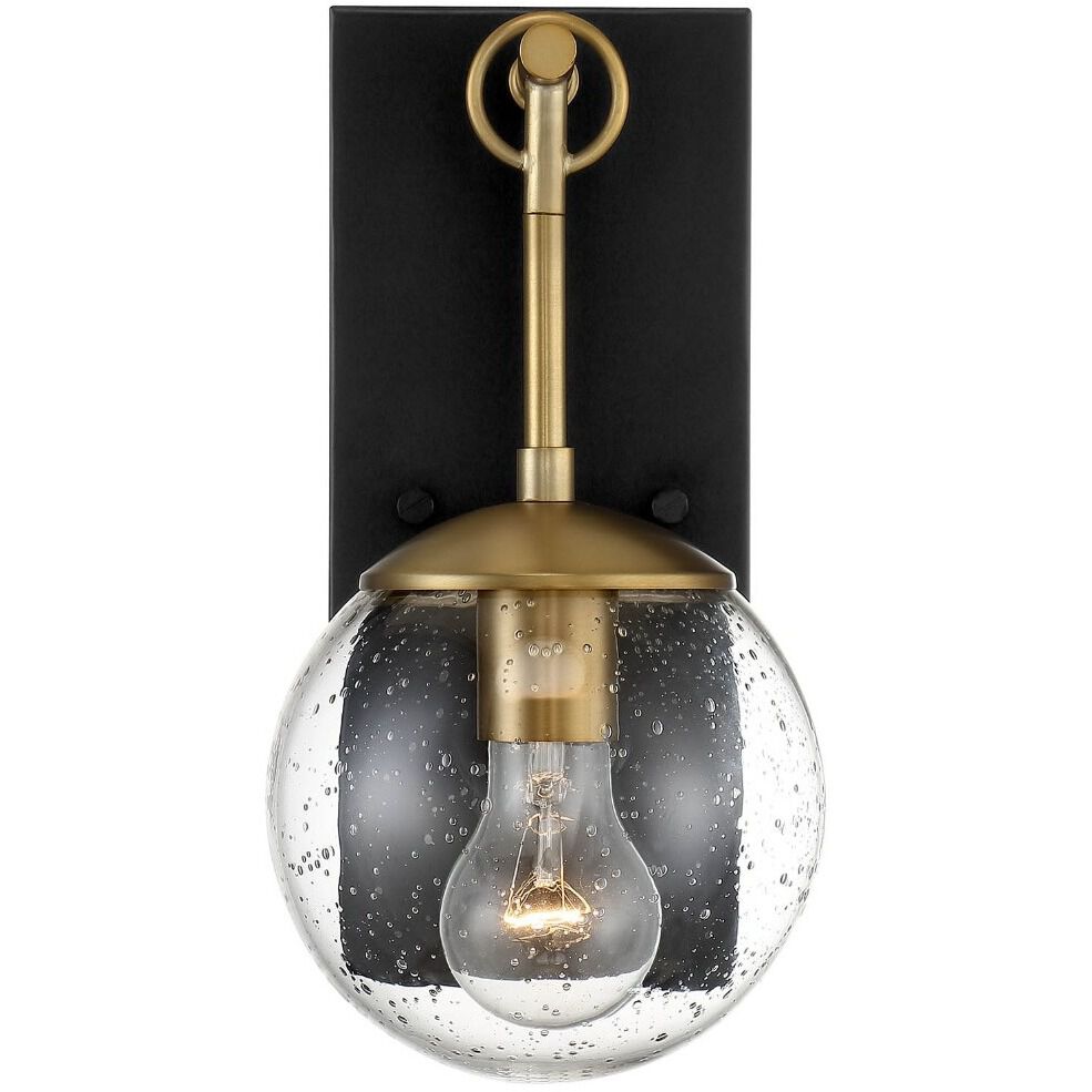 Farmhouse Outdoor Wall Lantern in Oil Rubbed Bronze with Natural Brass