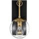 Farmhouse Outdoor Wall Lantern in Oil Rubbed Bronze with Natural Brass