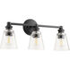Dunbar 3 Light 23 inch Noir Vanity Light Wall Light