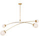 kate spade new york Prescott LED 62.25 inch Soft Brass Linear Chandelier Ceiling Light in White Glass