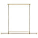 Avroko Alo LED 64 inch Polished Natural Brass Linear Chandelier Ceiling Light in 120V