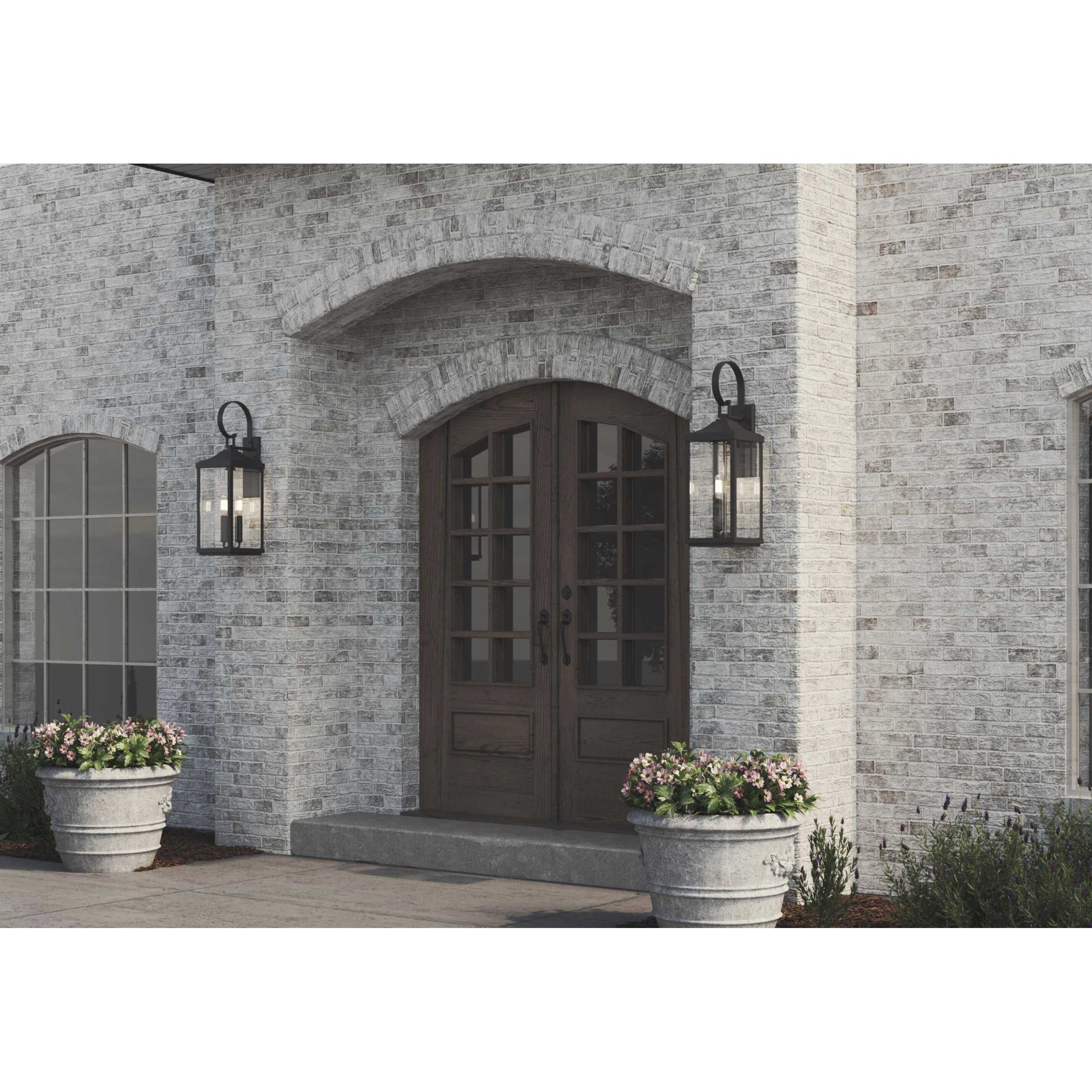Gibbes Street 3 Light 31 inch Textured Black Outdoor Wall Lantern, Large, Design Series