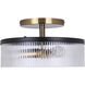Jenner 3 Light 15 inch Black/Gold Semi-Flush Mount Ceiling Light