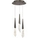Beyond Solitude LED 12 inch Antique Nickel Multi-Light Pendant Ceiling Light, Round Canopy