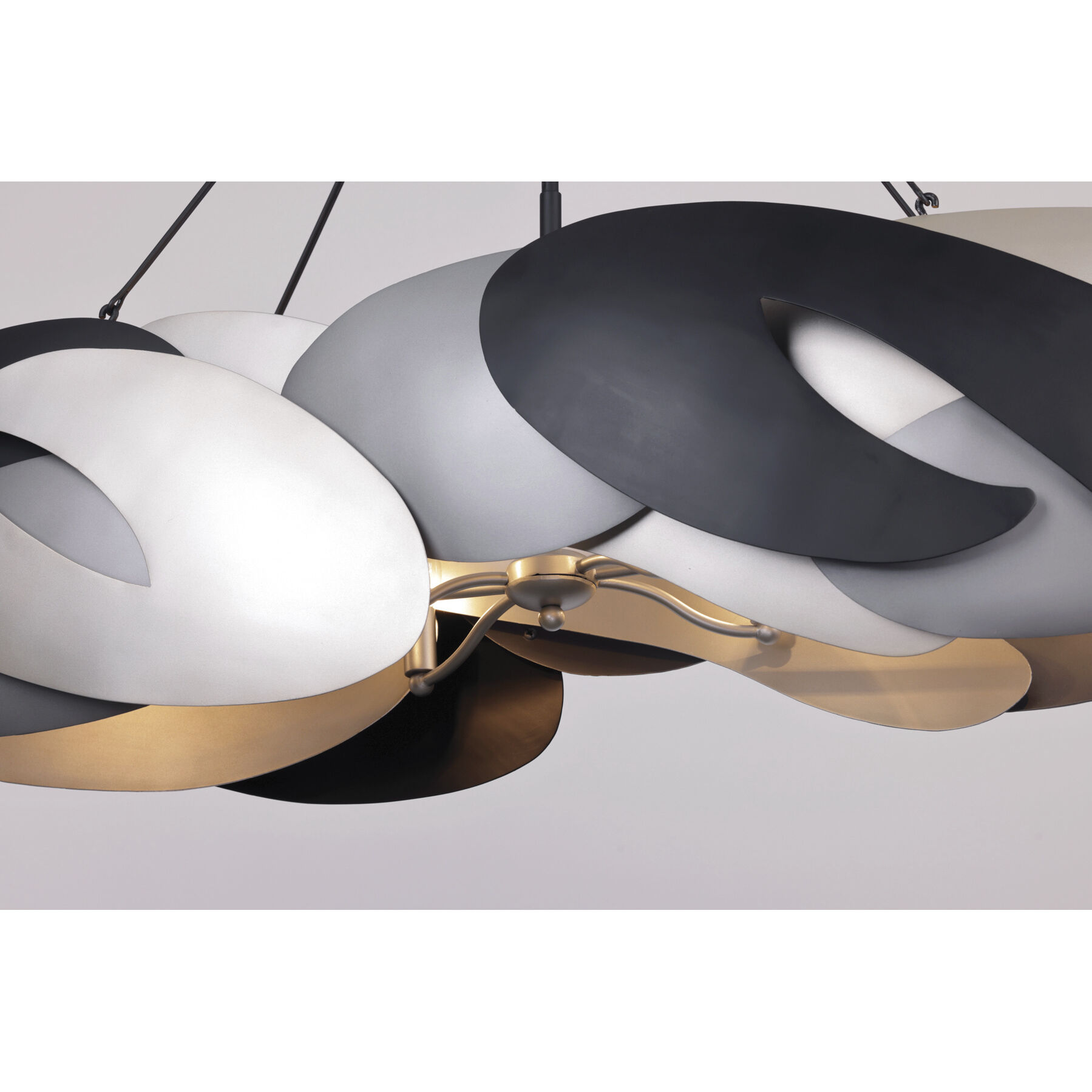 Metalo Misto 6 Light 48 inch Brass / Cola Grey / Matte Black Island Light Ceiling Light