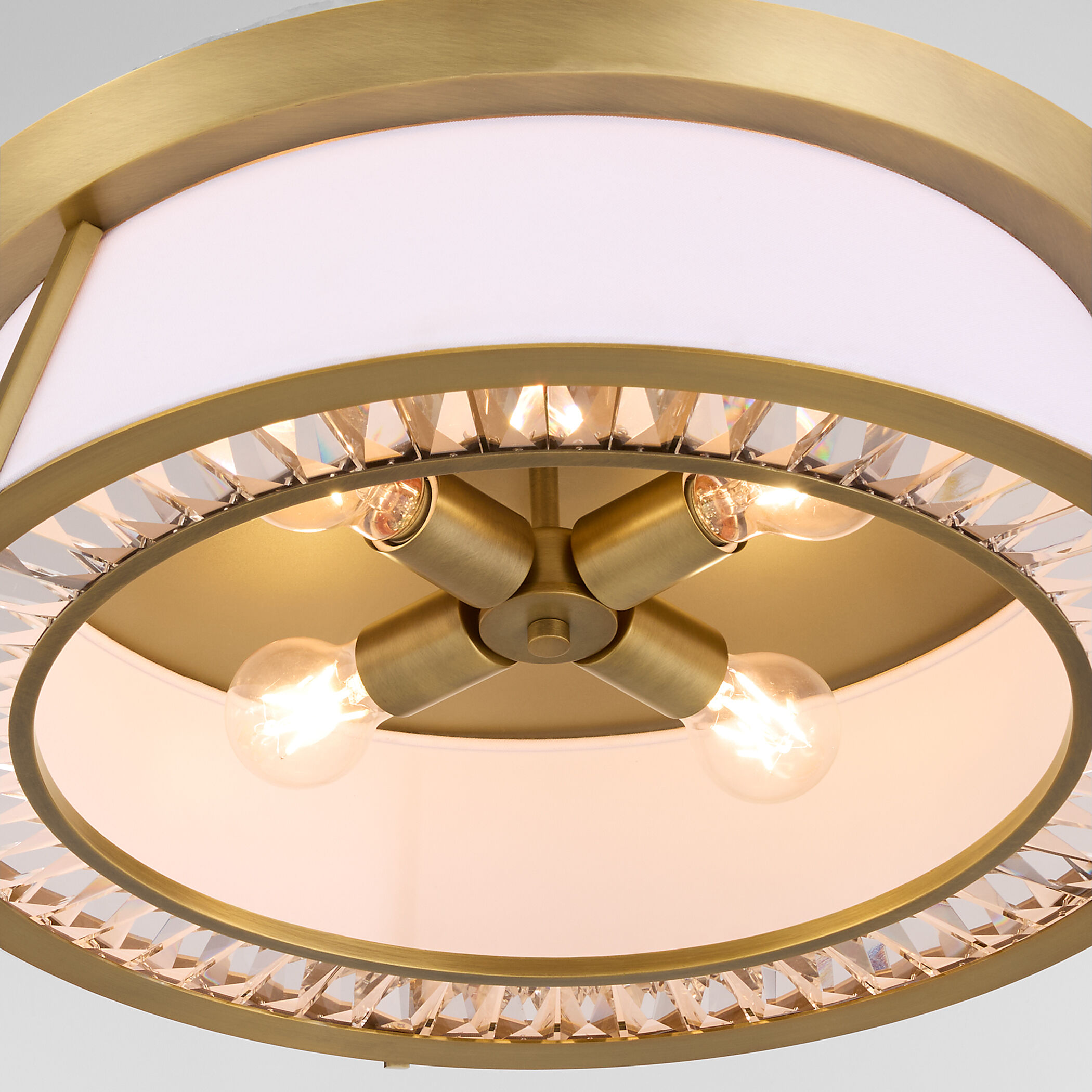 Gorham 4 Light 22 inch Brushed Brass Flush Mount Ceiling Light