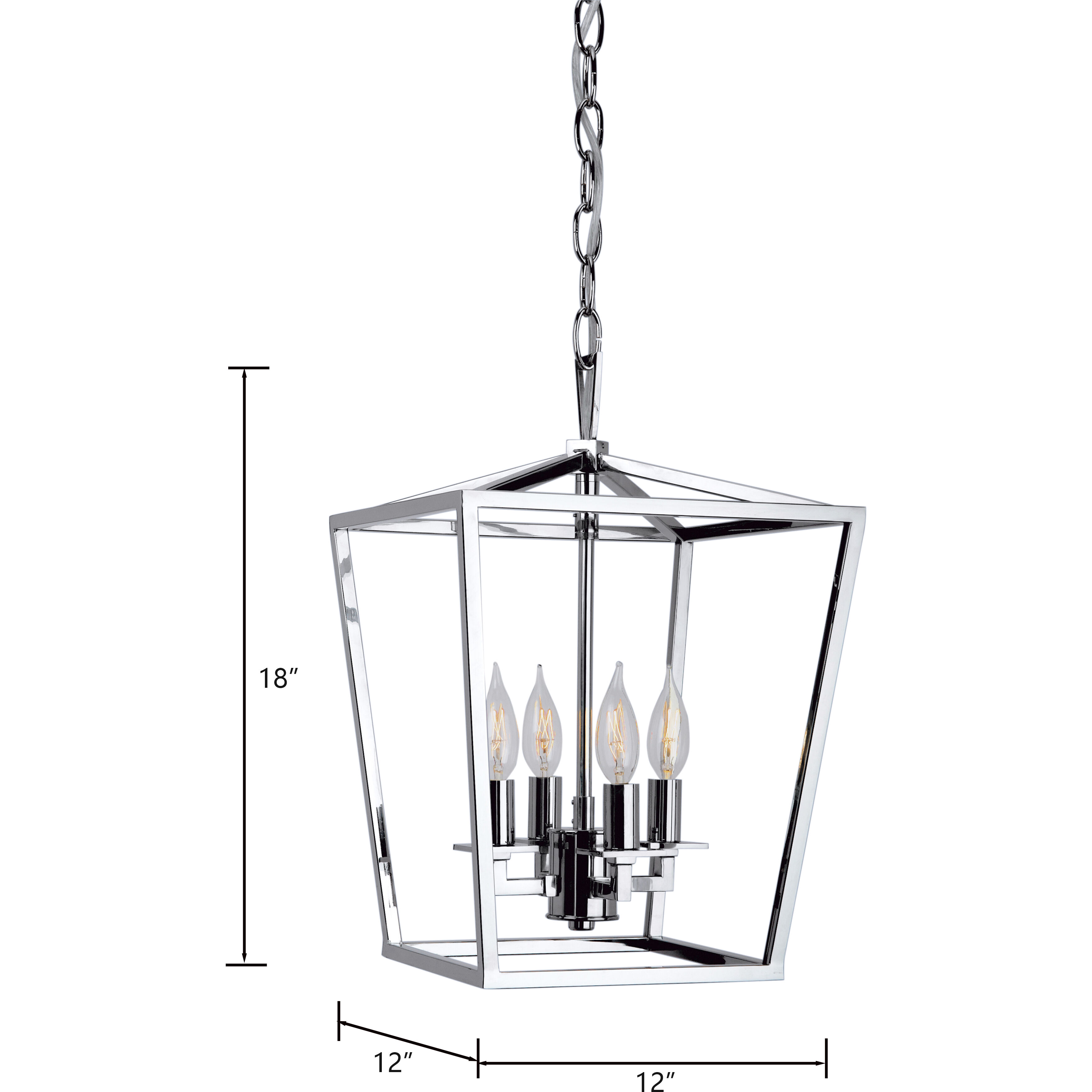 Cage 4 Light 12 inch Polished Nickel Pendant Ceiling Light