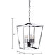 Cage 4 Light 12 inch Polished Nickel Pendant Ceiling Light